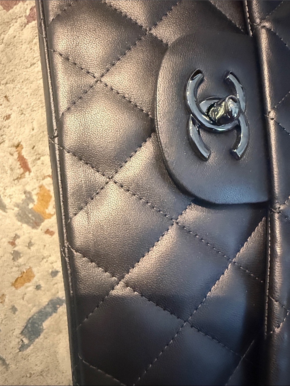 CHANEL Quilted Lambskin Flap Bag - Dark Gray - Picture 5 of 9